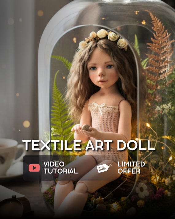 Realistic Girl Doll Sewing Pattern: Big Stuffed Toy Templates (PDF + Video Tutorial)
