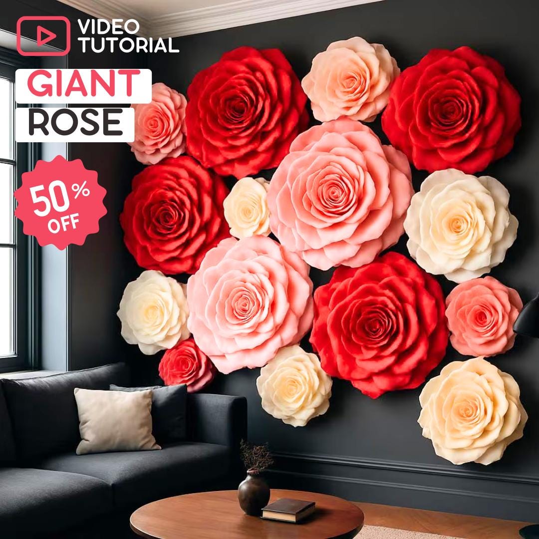 Giant Rose Flower Tutorial: DIY Templates for Floral Decor (Video)