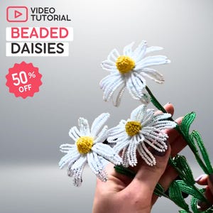 Beaded Daisy Flower Video Tutorial: Beadwork Pattern (Digital Download)