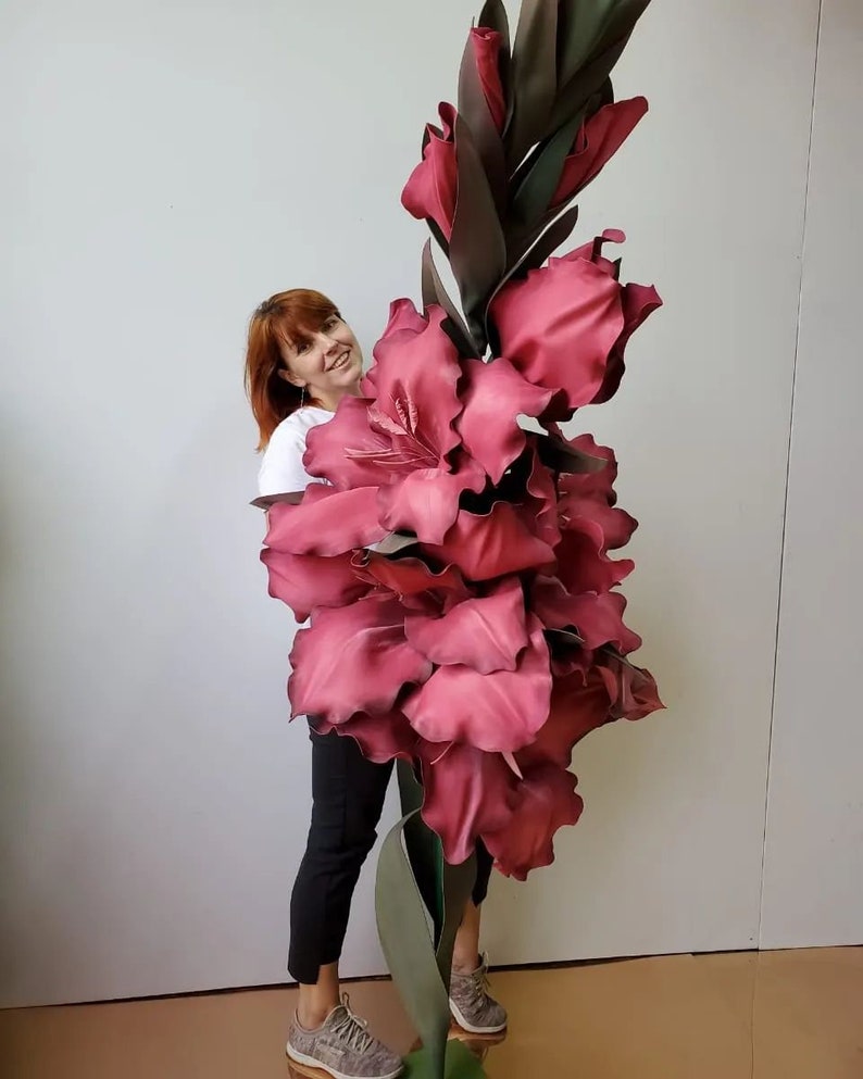 Giant flowers GLADIOLUS Flowers templates & video tutorial DIY flowers handmade flowers paper flowers flower svg giant flower image 6