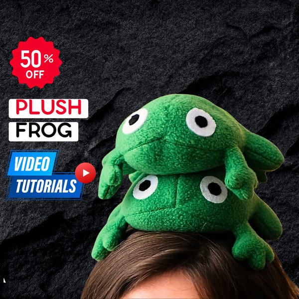 TikTok Frog — PDF Video Tutorial Guide for Creating a Frog Plush Toy • Sewing Pattern • Stuffed Animal • Instant Download • Tilda Frog Doll