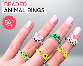 Beaded Animal Rings Video Tutorial: Frog, Bunny, Duck (Digital Download)