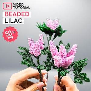 Beaded Lilac Flower Pattern: DIY Beadwork Video Tutorial (Digital Download)