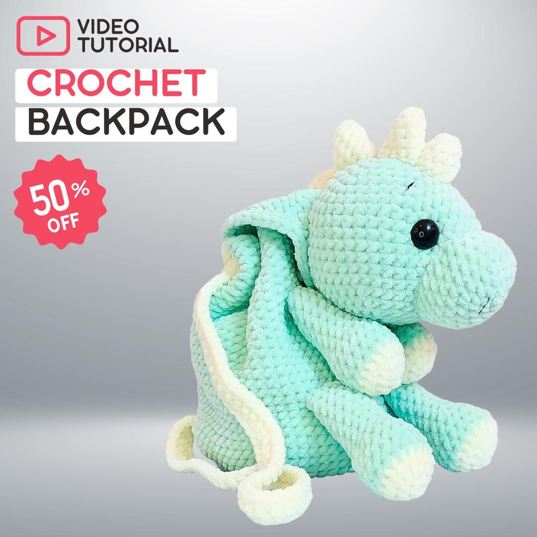 Knitting Crochet Backpack Pattern Video Tutorial — Crochet Animal Toy ...