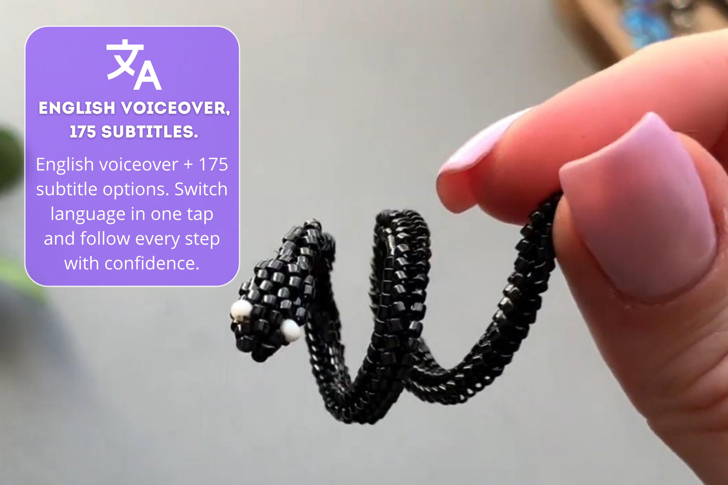 Beaded Snake Ring Video Tutorial: DIY Beadwork Pattern (digital ...
