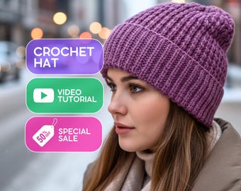 かぎ針編みビーニーのビデオチュートリアル：初心者向けのステップバイステップのマスタークラス