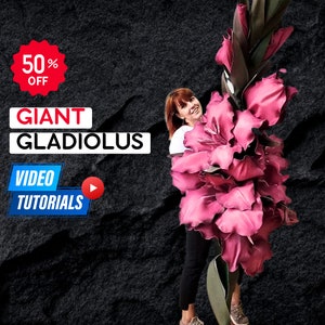 Giant flowers GLADIOLUS Flowers templates & video tutorial DIY flowers handmade flowers paper flowers flower svg giant flower image 1