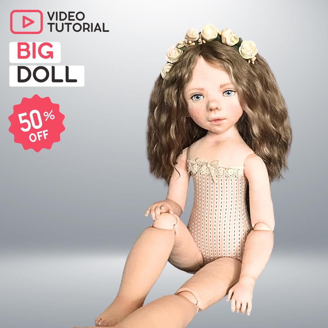 Grote pop Realistisch speelgoed pdf + videotutorial — Meisjespop speelgoed • Naaipatroon • Gevulde pop • Direct downloaden • Meisjespop