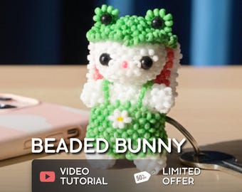 Beaded Bunny Rabbit Pattern: Seed Bead Beadwork Video Tutorial (Digital Download)