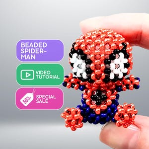 Beaded Spider-Man Video Tutorial: Seed Bead Pattern (Digital Download)