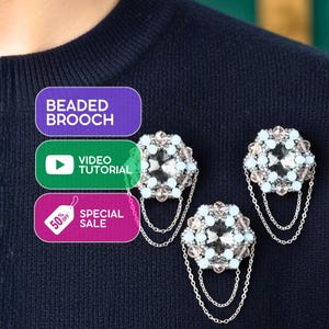 DIY Rivoli Perlen Brosche Anleitung. Detaillierte Video Meisterklasse für Statement Schmuck basteln