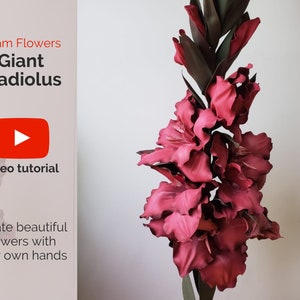 Giant flowers GLADIOLUS Flowers templates & video tutorial DIY flowers handmade flowers paper flowers flower svg giant flower image 2