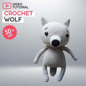Crochet Wolf Toy Pattern: Amigurumi Plush Animal (Video Tutorial)