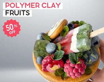 Polymer Clay Fruit Plate Crafting Video Tutorial - Fruit Plate Patterns • Crafting Pattern • DIY Sculpture • Digital Download
