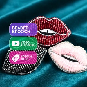 Bold Volume Lips Brosche DIY Anleitung. Kreative Video Meisterklasse für das Basteln Statement Perlen Accessoires