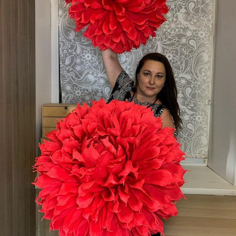 Giant Flowers Carnation Flowers Templates & Video Tutorial DIY Flowers Handmade Flowers Paper ...