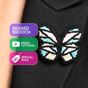 DIY Perlen Schmetterling Brosche Anleitung: Stickdatei Video Meisterklasse
