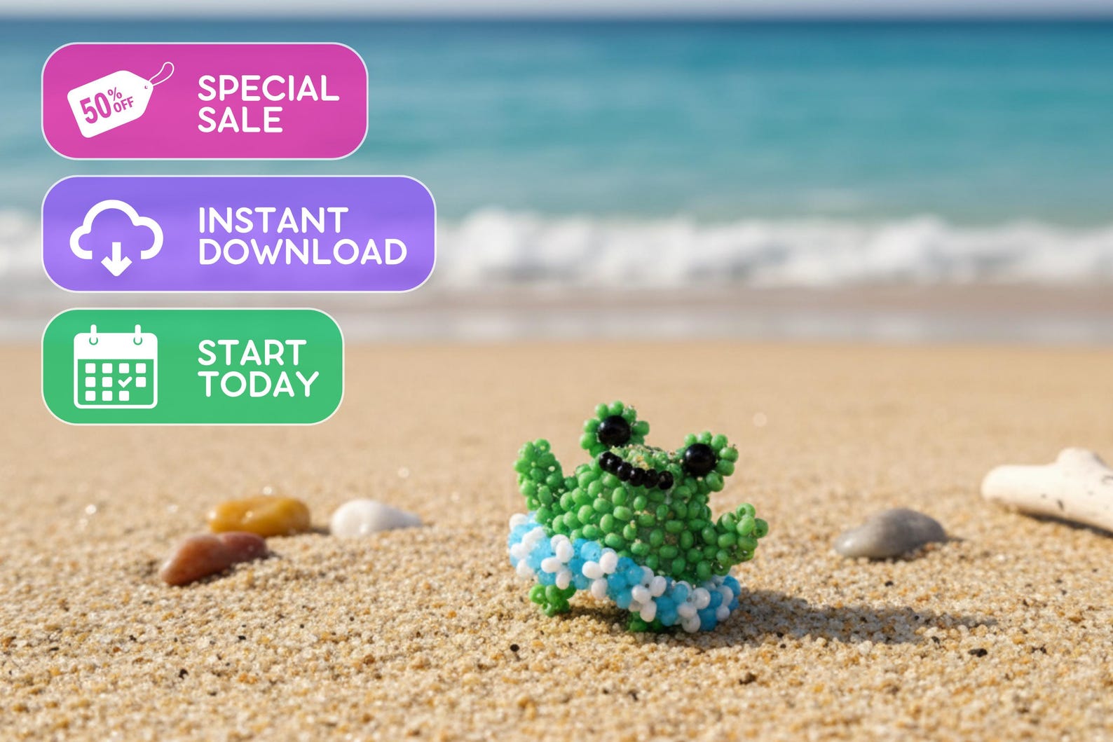 Beaded Frog Video Tutorial: Seed Bead Pattern (digital Download) - Etsy