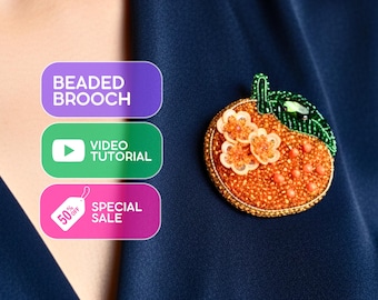 Beaded Mandarin Brooch DIY Video Tutorial