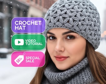 かぎ針編みの帽子のビデオチュートリアル：初心者向けビーニー＆キャップのマスタークラス（PDFリンク付き）