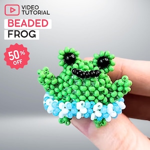 Beaded Frog pattern video tutorial - Frog Beading Patterns • Beaded Frog • Seed bead patterns • Beadwork pattern • Digital download