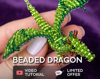 Beaded Dragon video tutorial - Dragon Beading video • Beaded Dragon • Seed bead • Beadwork • Beading Patterns