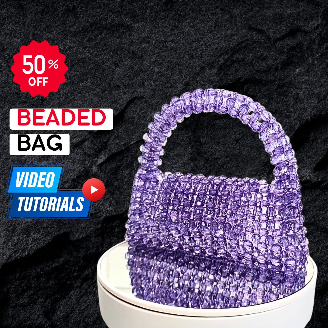 Beaded Bag Pattern Video Tutorial Beading Patterns White Bag Seed Bead Patterns Beadwork Pattern