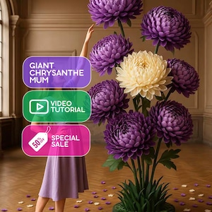 EVAフォームで作る直立型菊 - テンプレート - ビデオチュートリアル - 巨大花