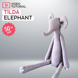 Tilda Elefant PDF Nähanleitung — Tilda Elefant Stofftier • Schnittmuster • Kuscheltier • Sofort-Download • Tilda Elefant Puppe
