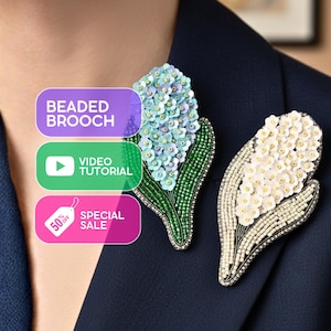 DIY Perlen Hyazinthen Brosche Anleitung: Video Meisterklasse