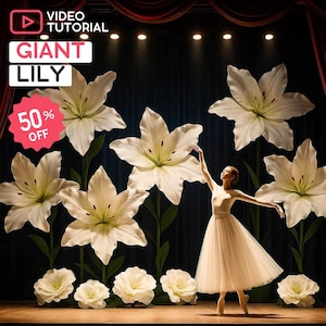 Big Lily Flower Tutorial | DIY Step-by-Step Templates for Handmade Large Floral Props for Artistic Decor and Set Design