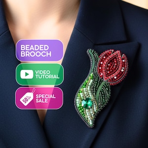 Blumentulpen Brosche Meisterklasse: Perlen Accessoire DIY Tutorial