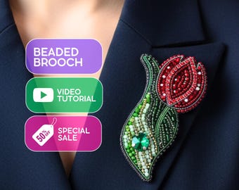 Blumentulpen Brosche Meisterklasse: Perlen Accessoire DIY Tutorial