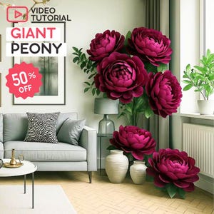 Tutorial fai da te per realizzare un fiore gigante di peonia / Grandi modelli floreali fatti a mano per interni eleganti, eleganti sfondi per eventi e display creativi