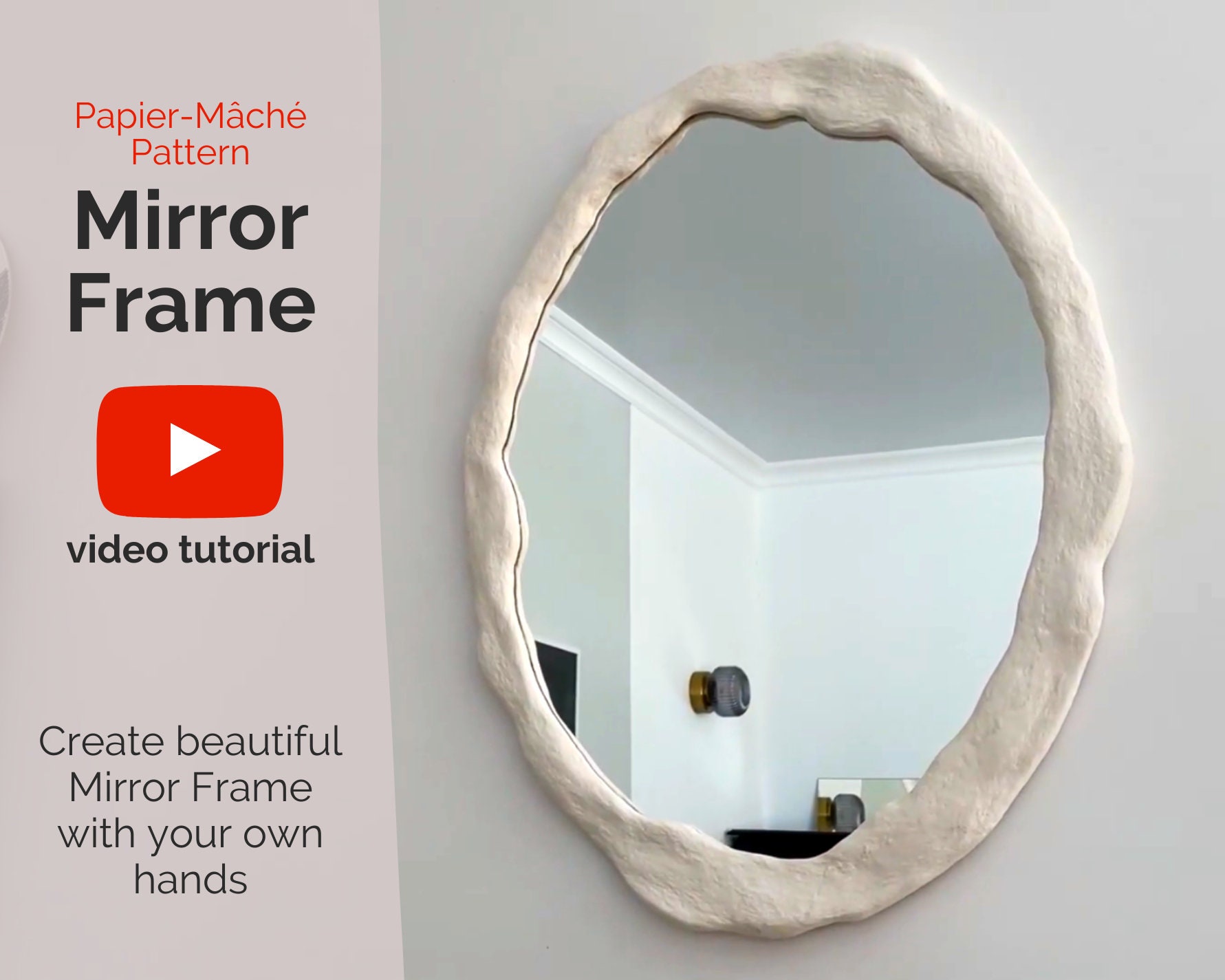 Paper Mache Floral Mirror Frame