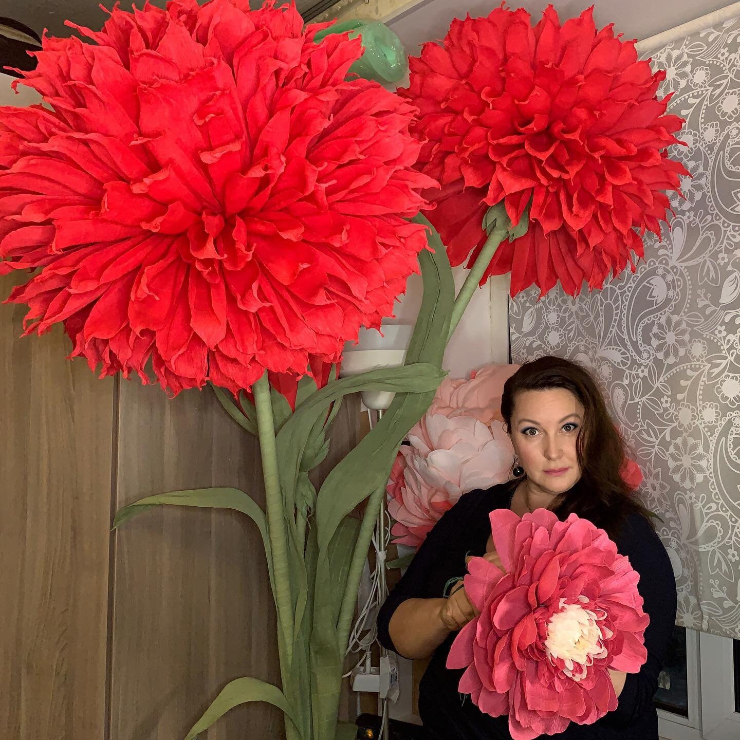Giant Flowers Carnation Flowers Templates & Video Tutorial DIY Flowers Handmade Flowers Paper ...
