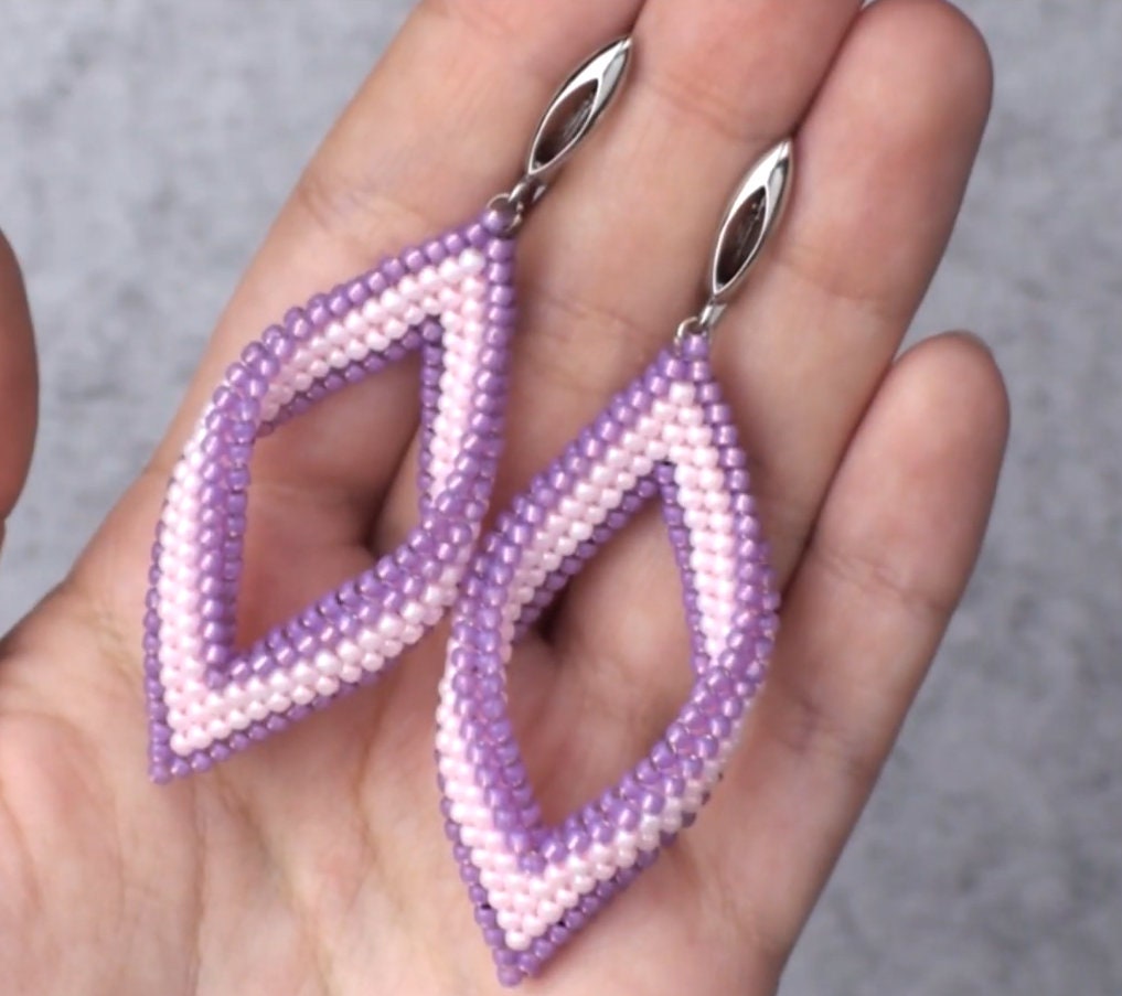 Beaded Earrings Pattern Video Tutorial Beading Patterns Earrings Seed ...