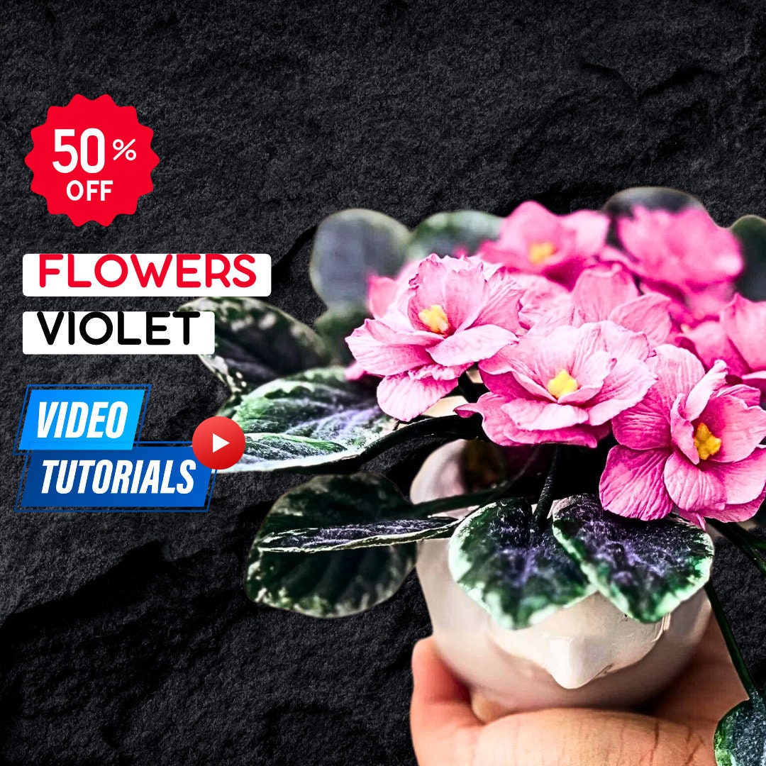 Flowers Making Tutorial VIOLETS Flowers Templates & Video Etsy
