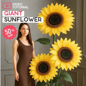 Giant Sunflower Flower Tutorial | DIY Step-by-Step Templates for Handmade Large Floral Arrangements for Bright Decor and Events