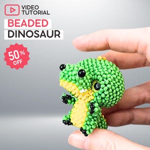 Beaded Dinosaur Pattern Video Tutorial: Dino Beadwork (Digital Download)
