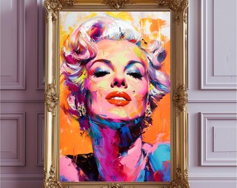 Marilyn Monroe Pop Art Print Poster | Colorful Marilyn Acrylic Art