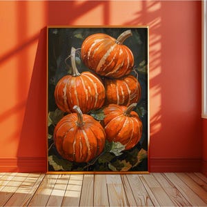 Lebhaftes Kürbis-Kunstdruck-Poster - Herbstdekor für Herbst, Erntedankfest