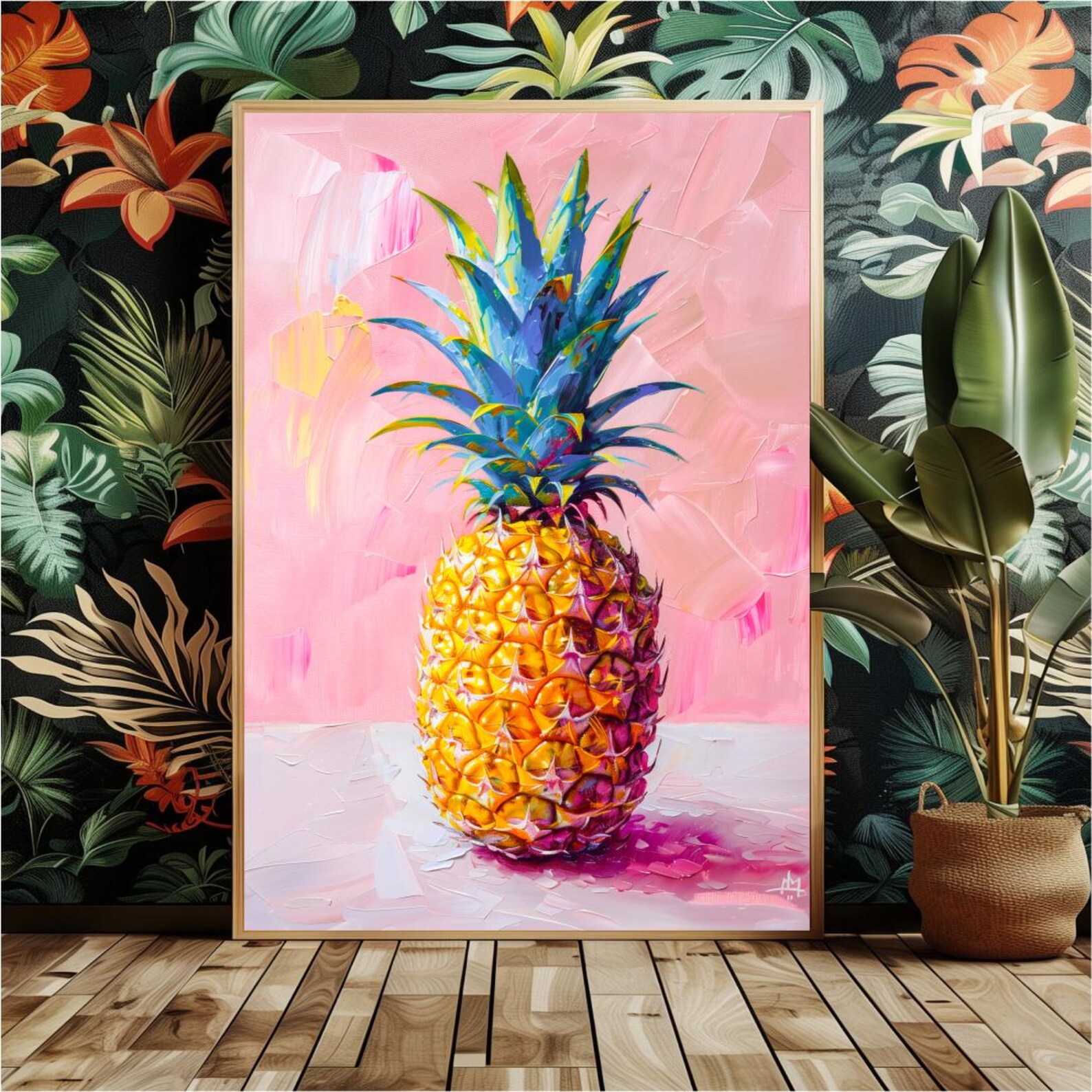 Summer Vibes Pineapple Printable Art Poster - Trendy Wall Decor - Etsy