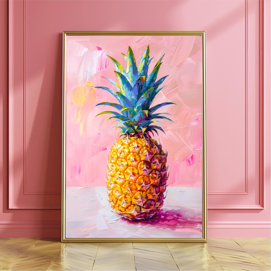 Summer Vibes Pineapple Printable Art Poster - Trendy Wall Decor - Etsy
