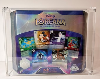 Vitrine acrylique pour coffret cadeau Disney Lorcana 8 mm d'épaisseur avec aimants N52