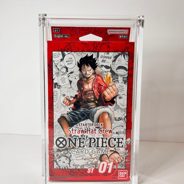 One Piece Starter Deck Acrylic High Quality Display Case 8mm with Magnetic Top