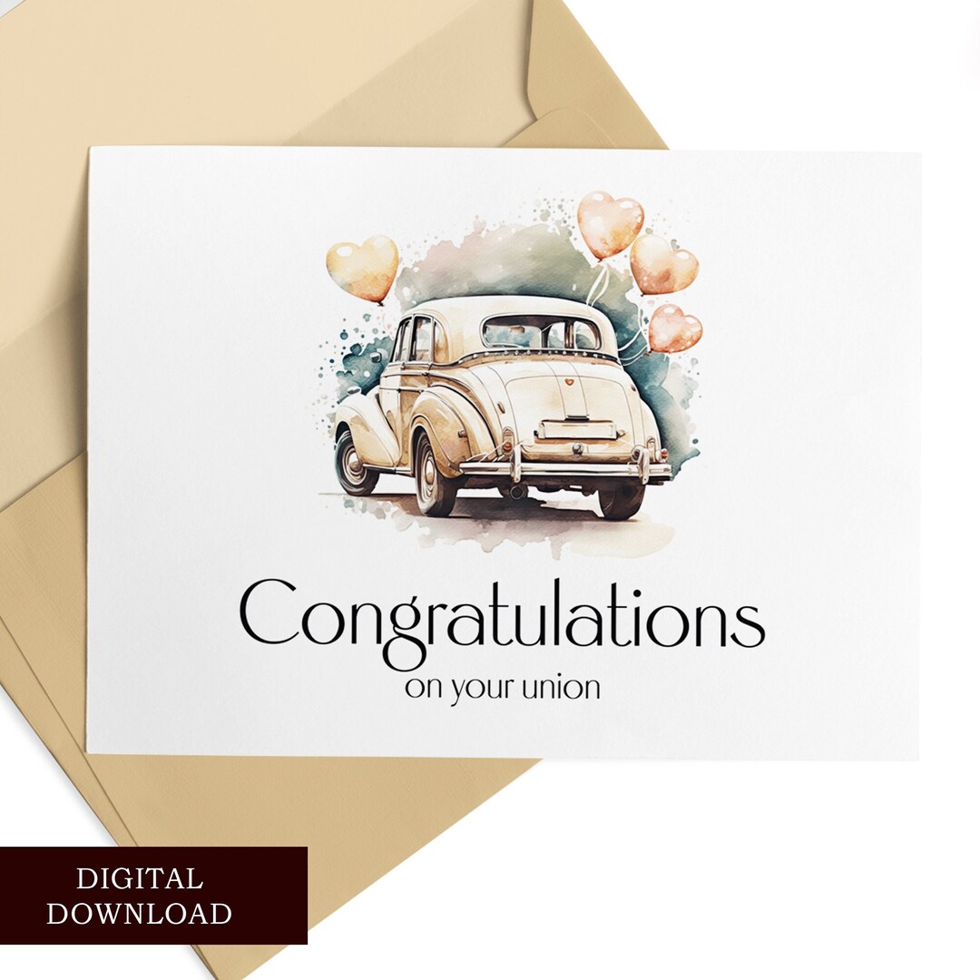 Congratulations on Your Union Congratulations Card Greeting Etsy