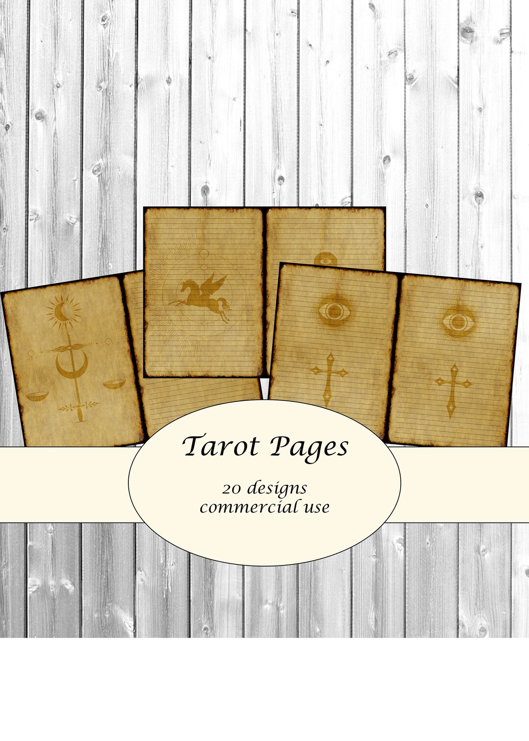Digital Tarot Paper Pages Download Scrapbook Junk Journal - Etsy