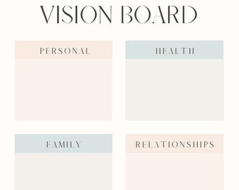 Vision Board Excel Template Planner Tracker Vision Board - Etsy
