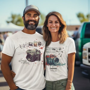 Simphony of Pixels - Unisex Jersey Short Sleeve Tee, Camera, T-Shirt, Funny Shirts, Camera Shirt, Gifts for Photographers, Taking Pictures